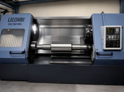 CNC roll-turning lathe in the Apex machine shop