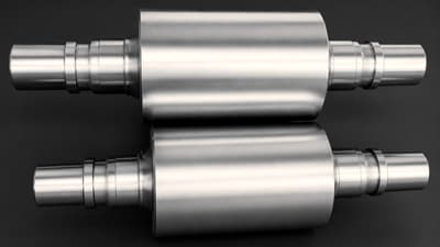 Two spheroidal graphite iron rolls on a dark background