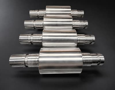 Four SG acicular rolls stacked on a dark background