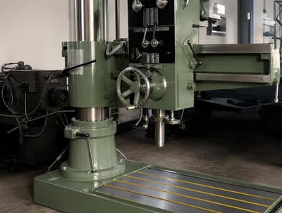 Radial drilling machine in the Apex machine shop