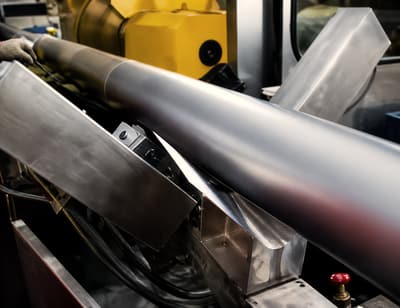 Roll on a roll grinder during finish grinding