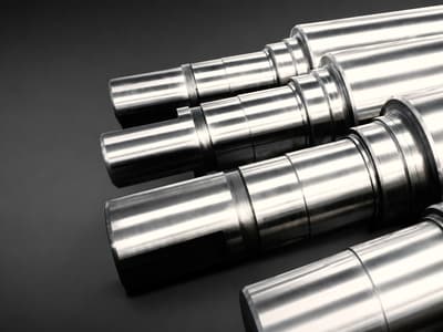 Close-up of machined roll necks and journals
